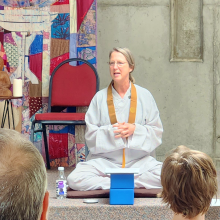Rev. Shimji giving her Dharma talk