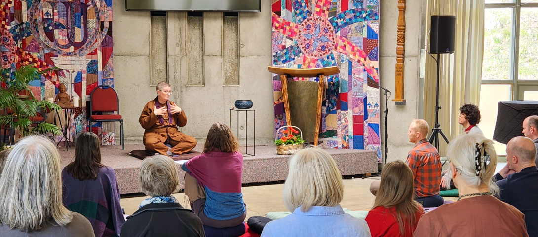Ven. Shim'min giving a Dharma Speech
